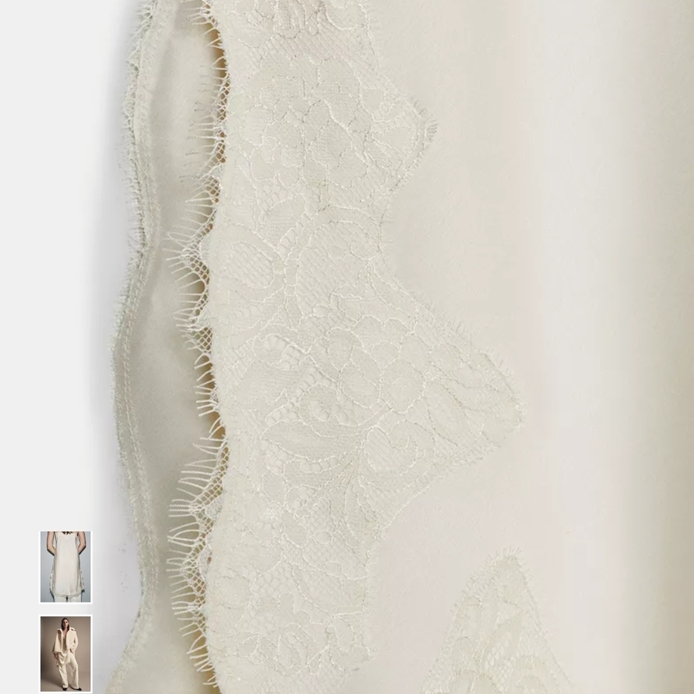 Zara Cream Lace-Trim Mini Dress - Picture 5 of 8